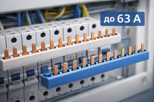 Распределительные гребенчатые шины до 63 А: назначение, конструкция и особенности применения