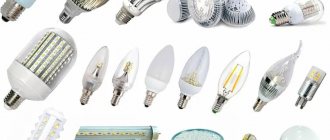 Shapes of light bulbs