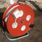 DIY compact cable reel made from PVC pipes