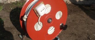 DIY compact cable reel made from PVC pipes