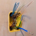 crimping wires with sleeves in the junction box
