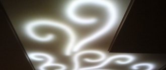 Подсветка на потолке