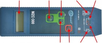 Location of the main elements of the MZC-300 device