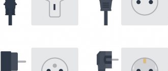 Types of sockets with and without grounding
