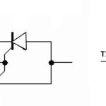 A circuit with two thyristors, as an equivalent of a triac, and its conventional graphic designation