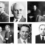 From left to right: Pierre Curie (1859–1906), Bernard Tellegen (1900–1990), L. D. Landau (1908–1968) (right) and E. M. Lifshitz (1915–1985), I. E. Dzyaloshinsky (left ) and D. N. Astrov, George Rado, G. A. Smolensky (1910–1986)